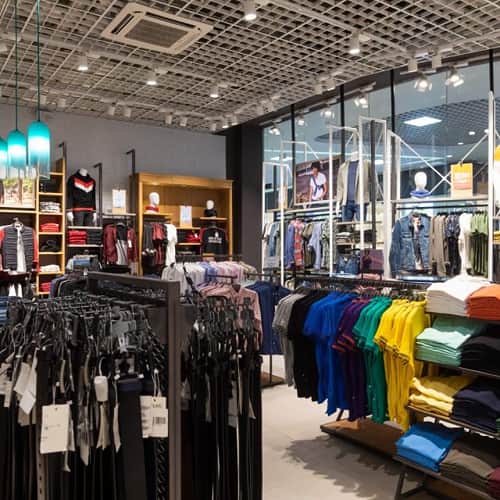 Clothing store racks